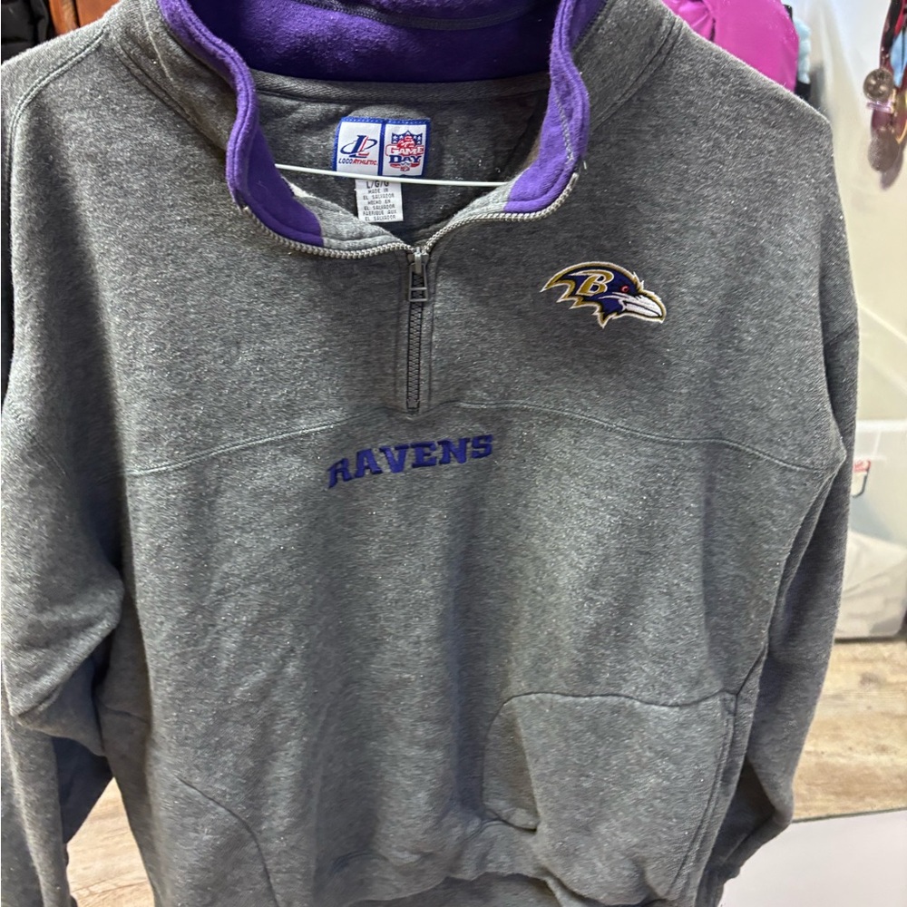 Gray Ravens Quarter-Zip Sweatshirt Vintage
